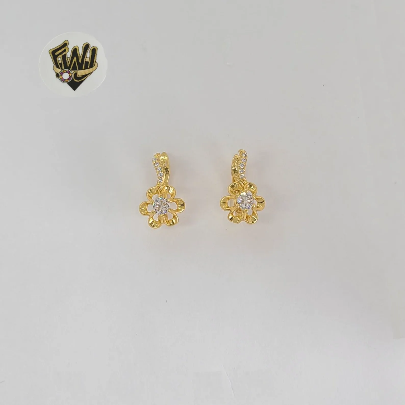 (1-2677-1) Gold Laminate - Flower Hoops - BGO