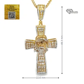 10K Gold 1.18 CTW Diamond Cross Charm