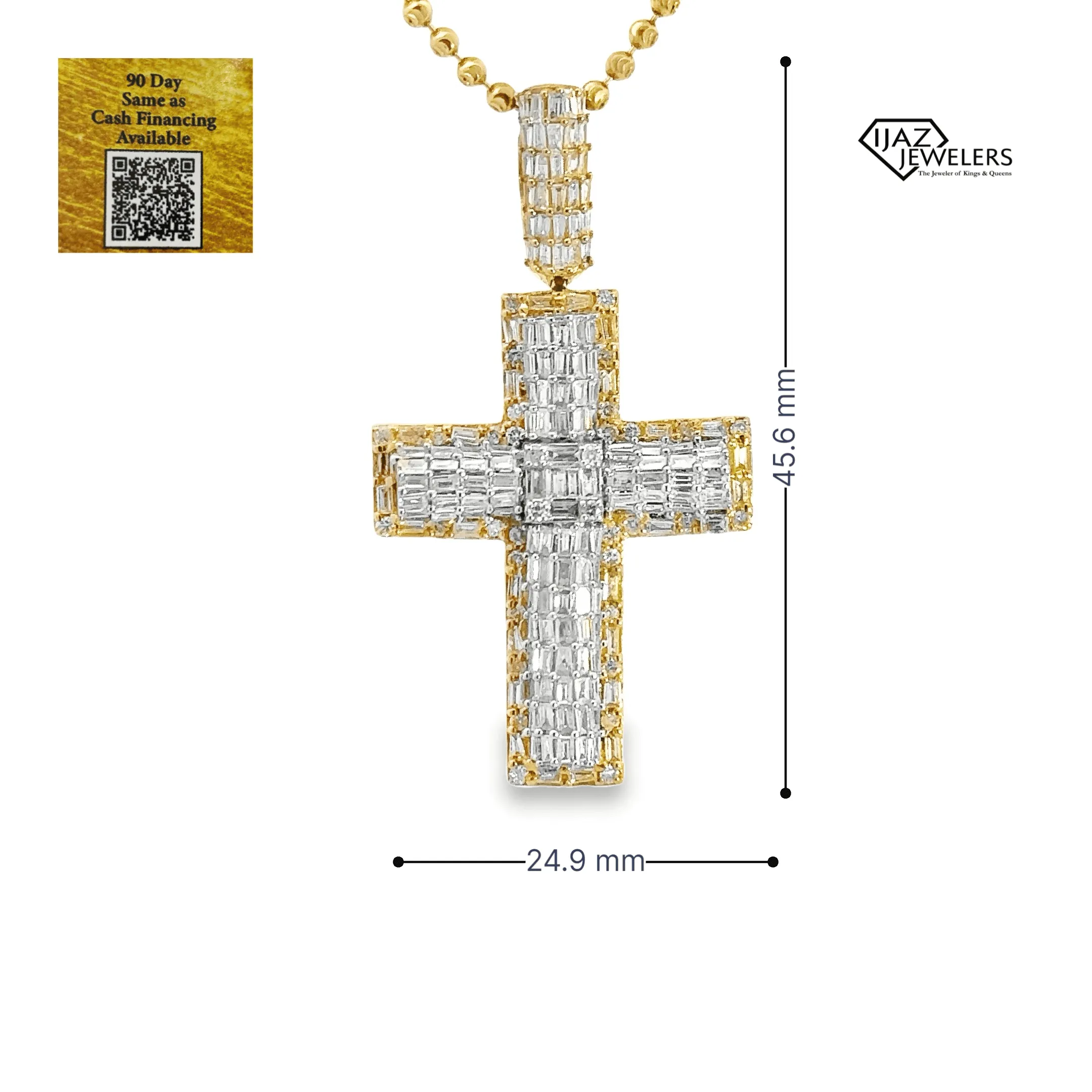 10K Gold 1.77 CTW Diamond Cross