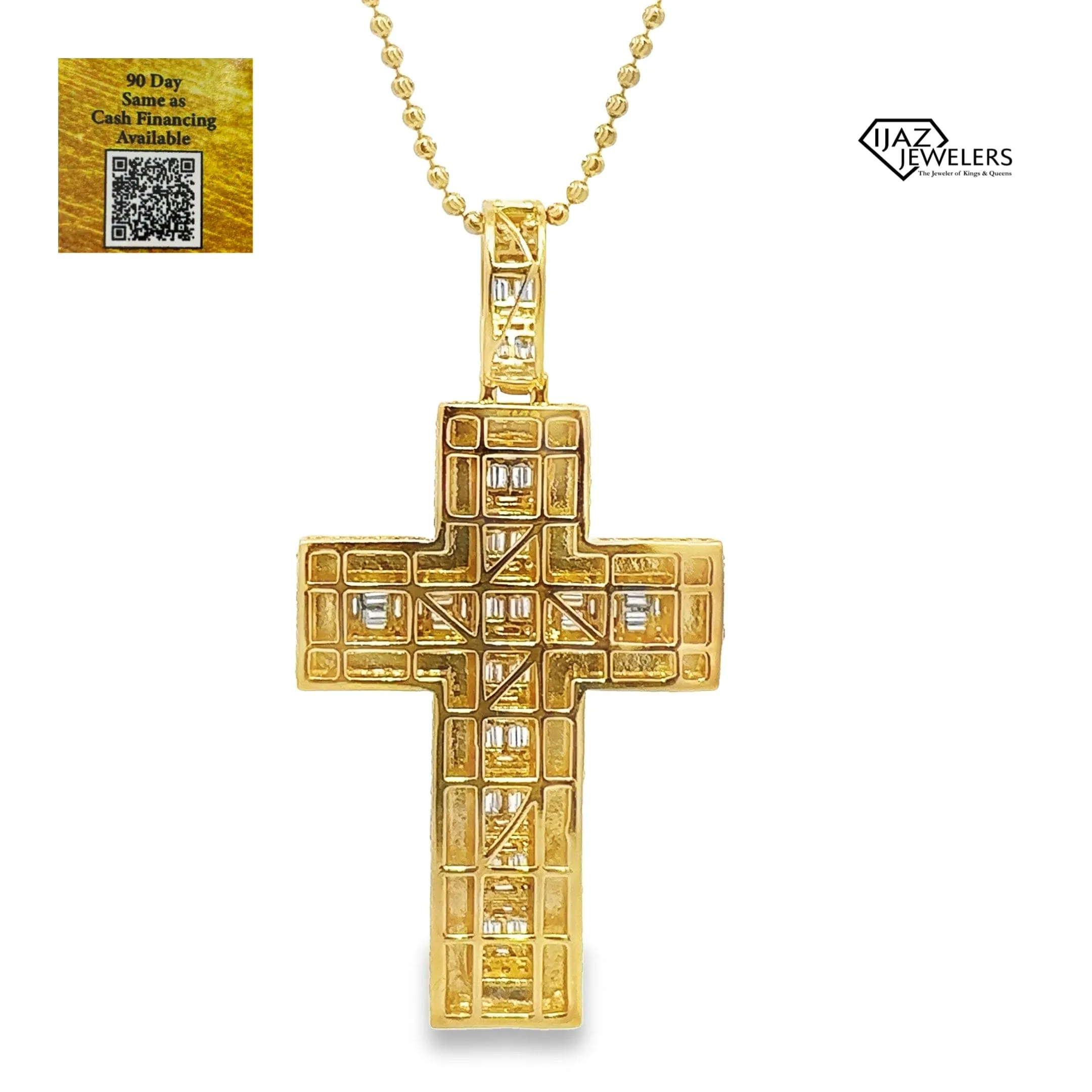 10K Gold 6.47 CTW Diamond Cross Charm