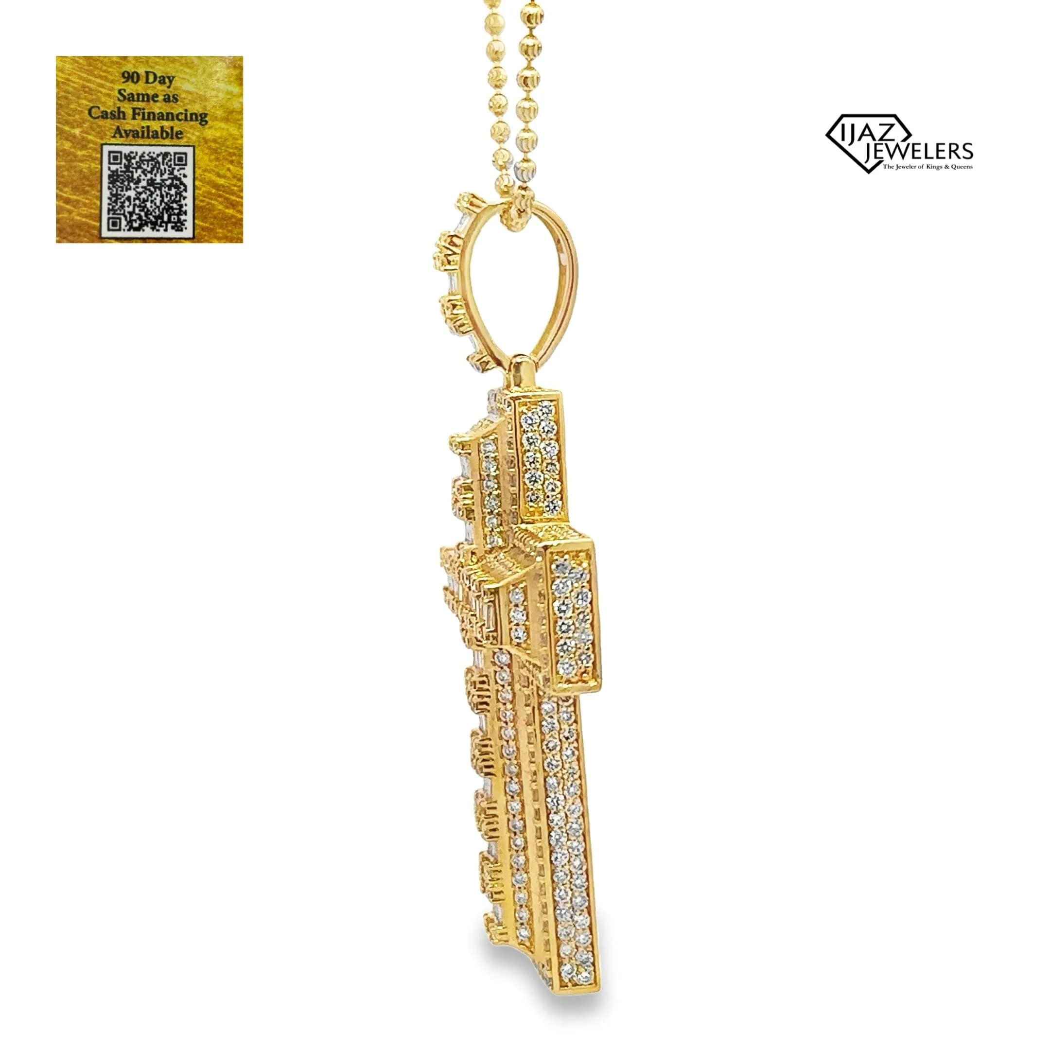 10K Gold 6.47 CTW Diamond Cross Charm