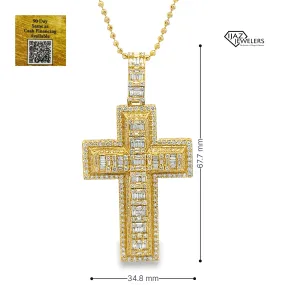 10K Gold 6.47 CTW Diamond Cross Charm