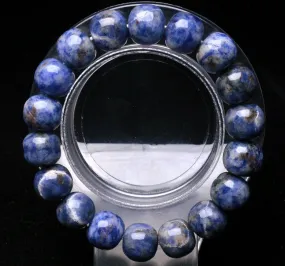 12mm Rare Natural Blue Dumortierite Bead Bracelet