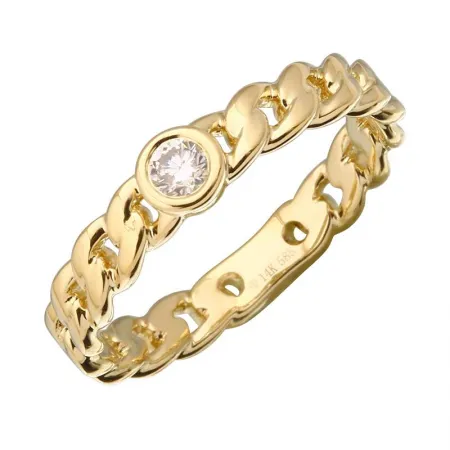 14k Diamond Link Ring