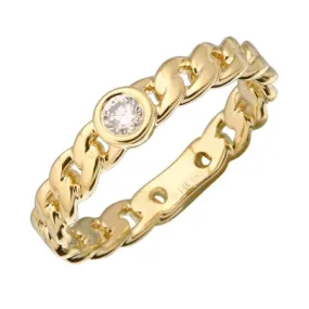 14k Diamond Link Ring