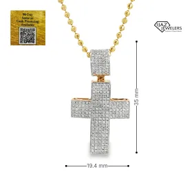 14K Gold 0.80 CTW Diamond Cross Charm