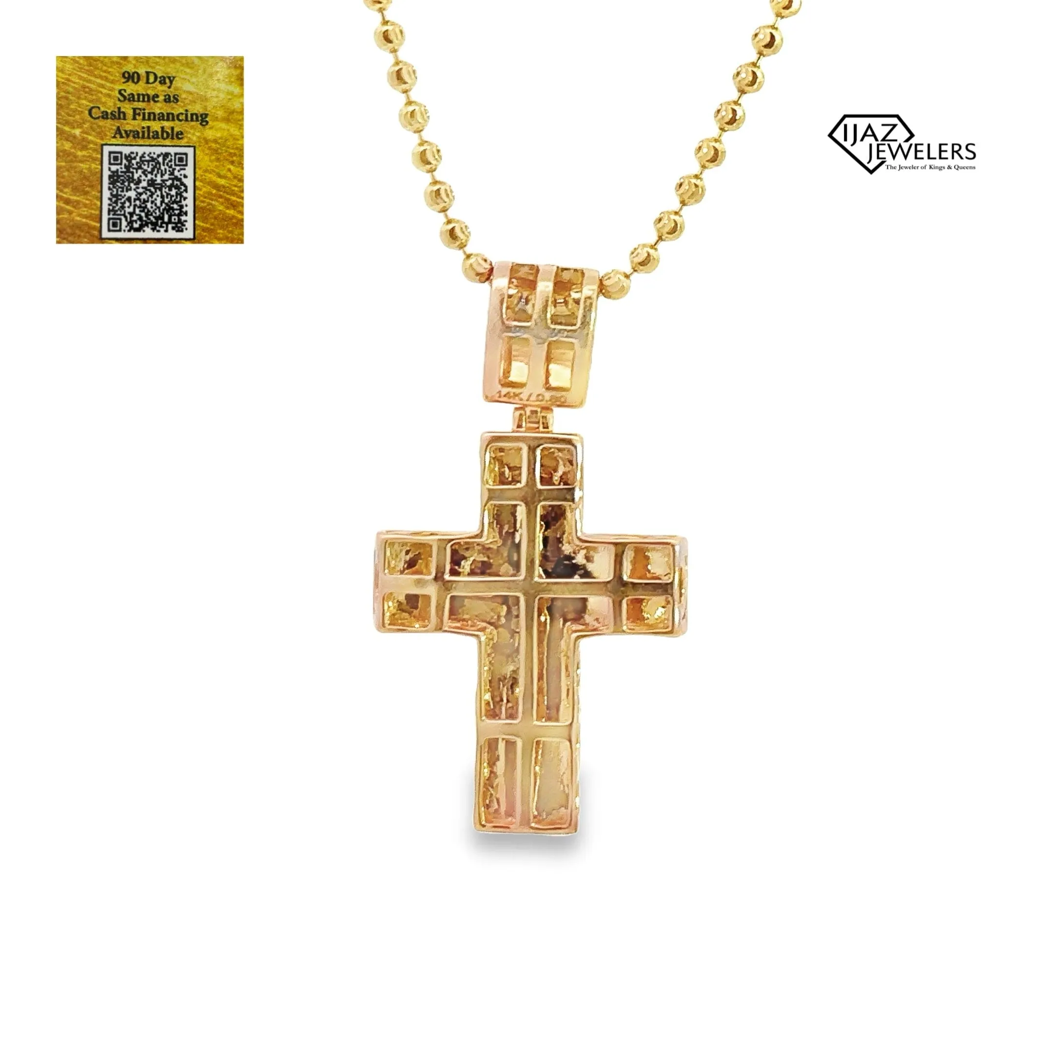 14K Gold 0.80 CTW Diamond Cross Charm