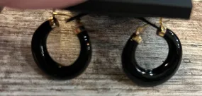 14k gold and black onyx Earrings