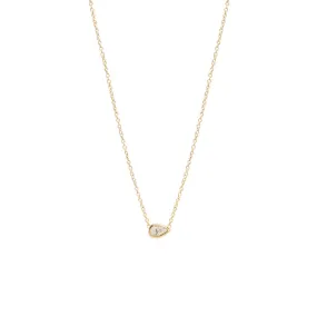 14k Horizontal Pear Shaped Diamond Necklace