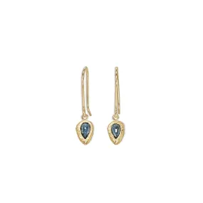 18K Teardrop Earrings in Blue Sapphire