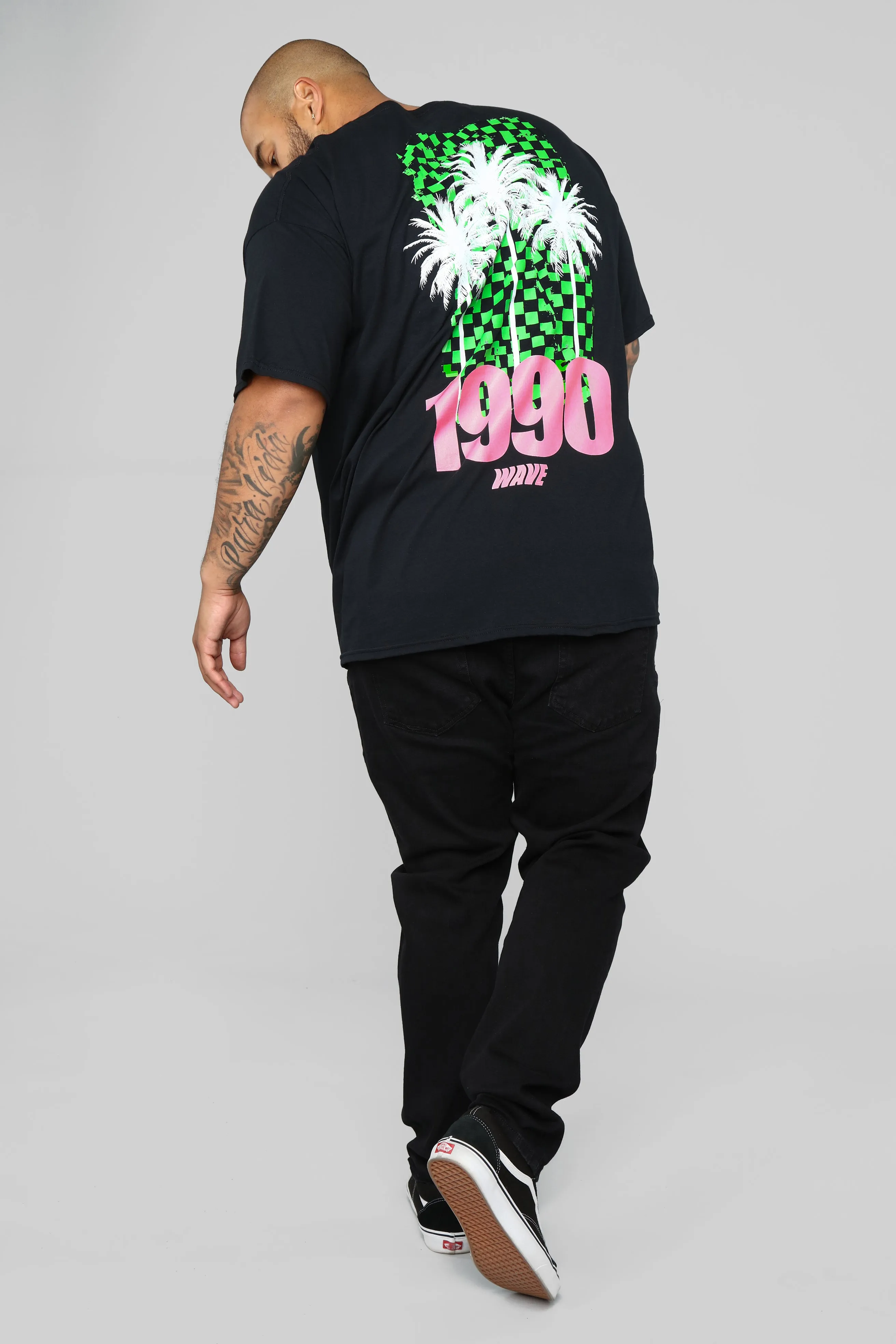 1990 Palm Tree Short Sleeve Tee - Black