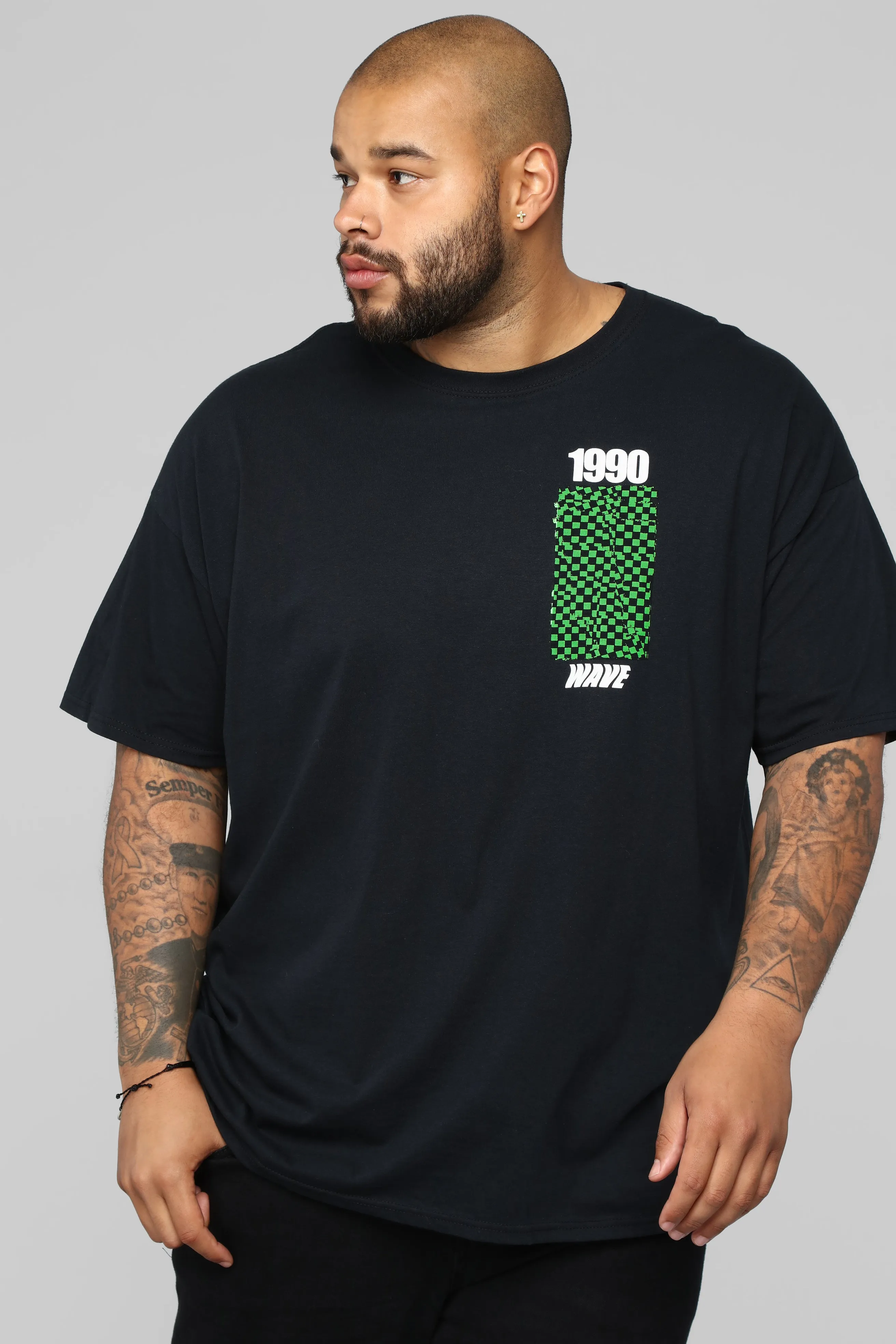 1990 Palm Tree Short Sleeve Tee - Black