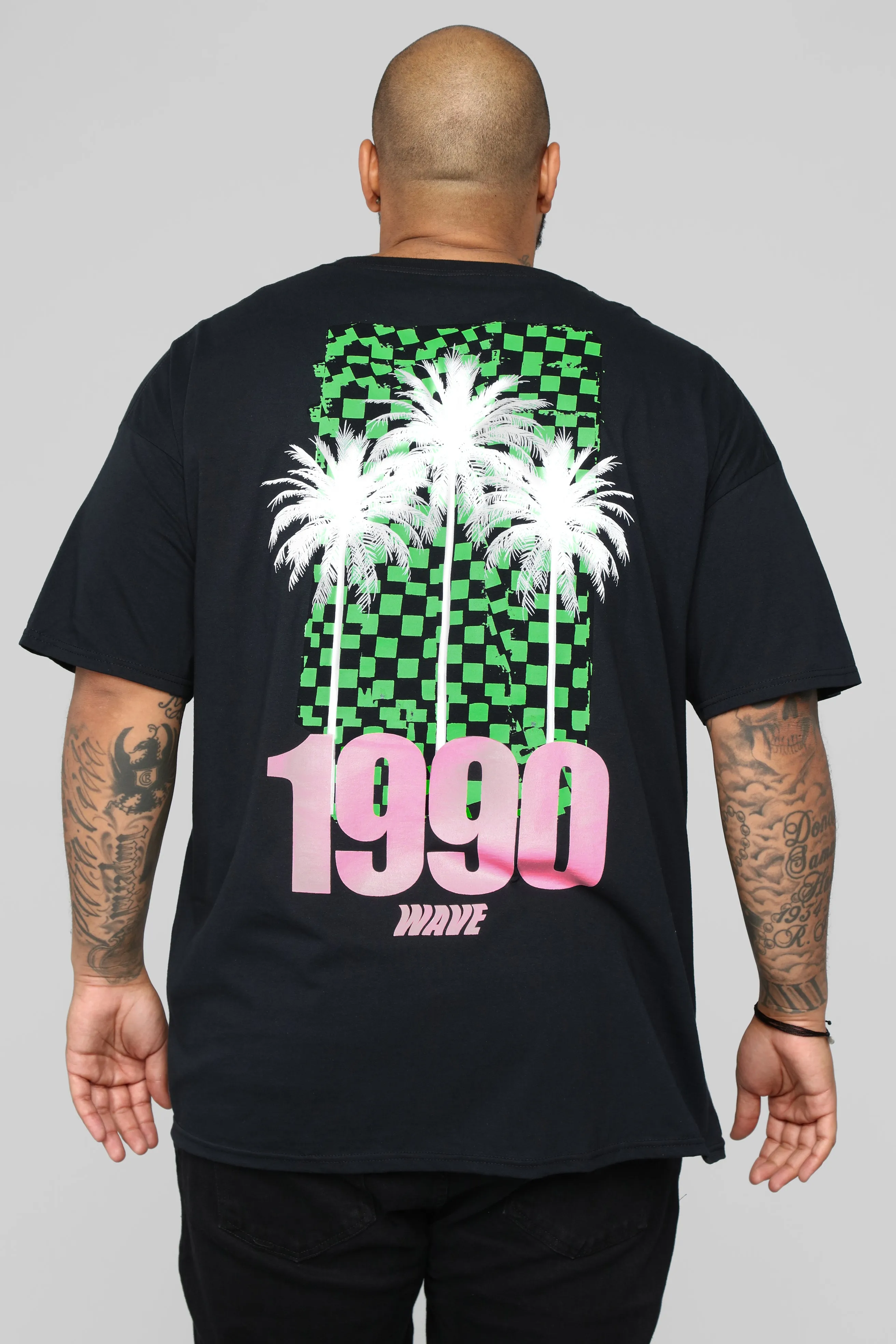 1990 Palm Tree Short Sleeve Tee - Black