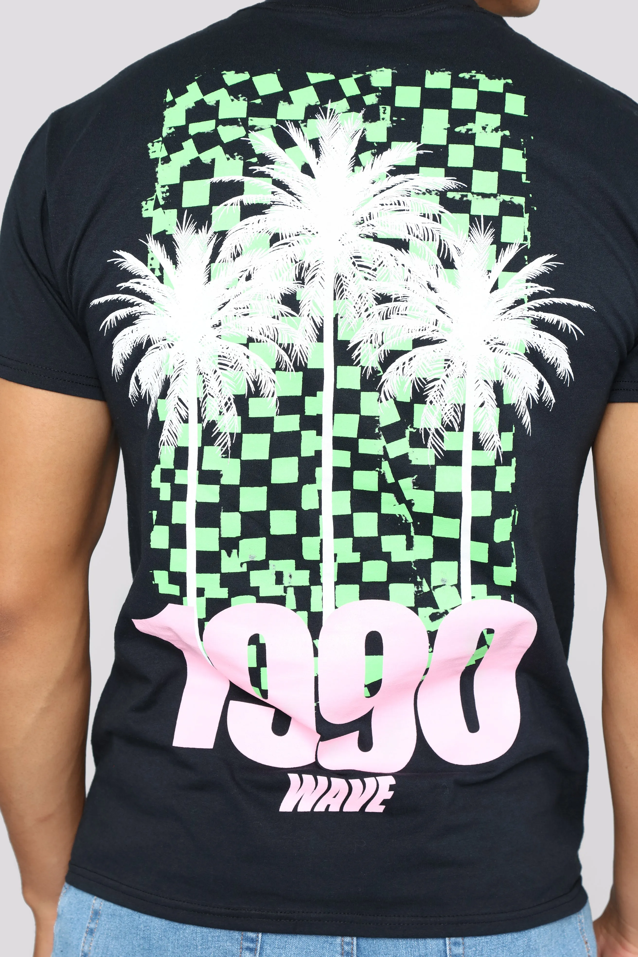 1990 Palm Tree Short Sleeve Tee - Black