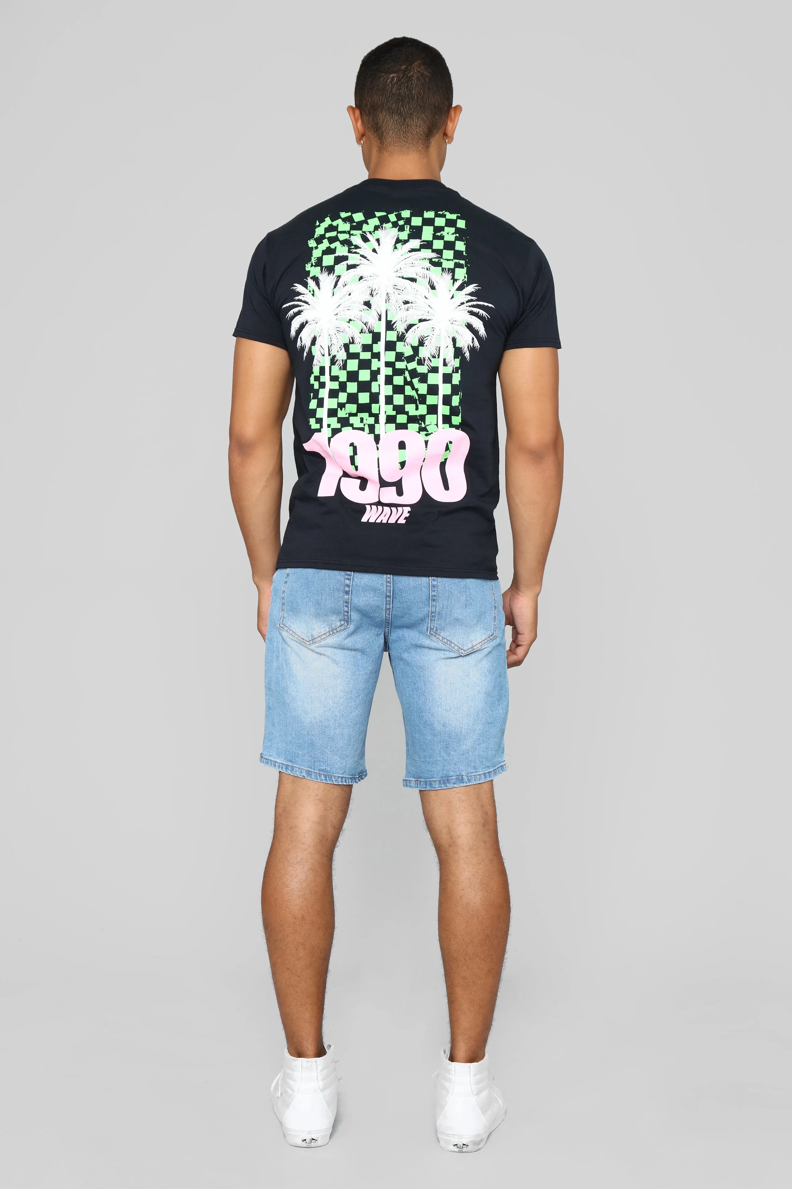 1990 Palm Tree Short Sleeve Tee - Black