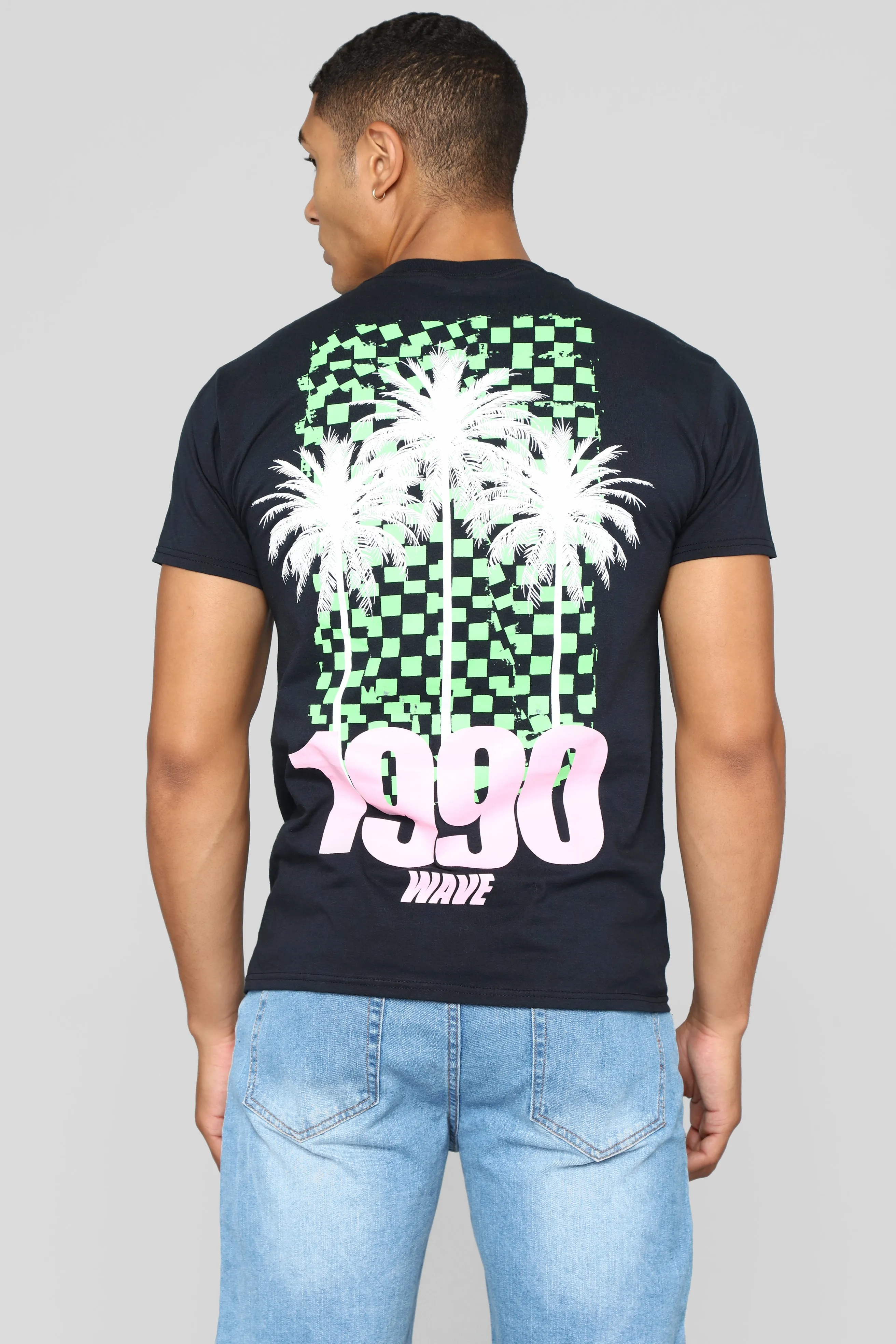 1990 Palm Tree Short Sleeve Tee - Black