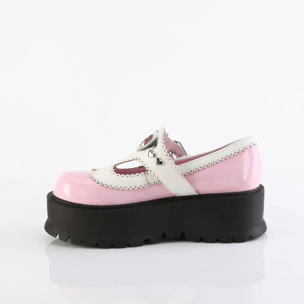 2 Inch Platform SLACKER-23 Baby Pink White