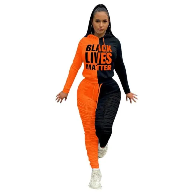 2 Pieces set of Top And Long Pant Suit Autumn Women Long Sleeve Sweatsuit