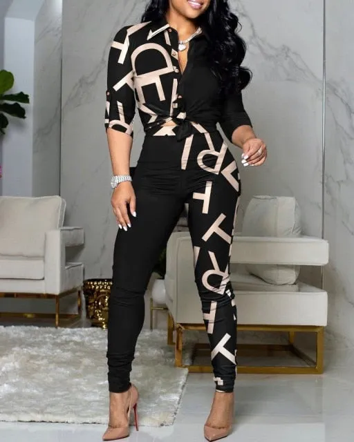 2 Pieces set of Top And Long Pant Suit Autumn Women Long Sleeve Sweatsuit