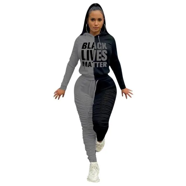 2 Pieces set of Top And Long Pant Suit Autumn Women Long Sleeve Sweatsuit