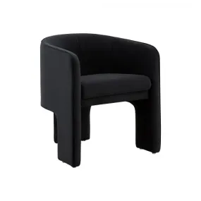 24" Black Velvet Mod Three Leg Arm Chair By Homeroots