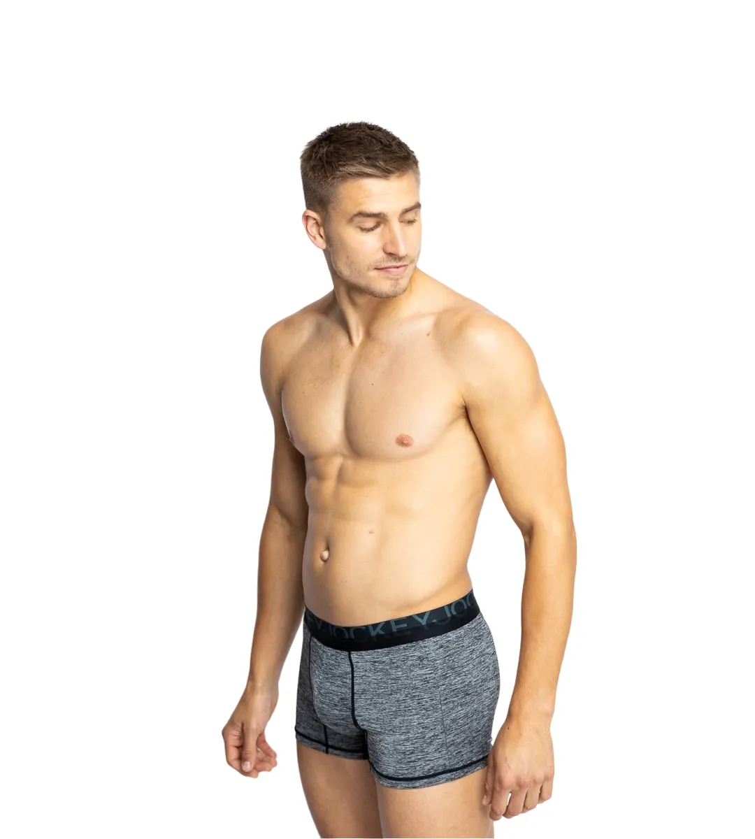 4 x Jockey Mens Microfibre Comfy Trunk Black Marle Underwear