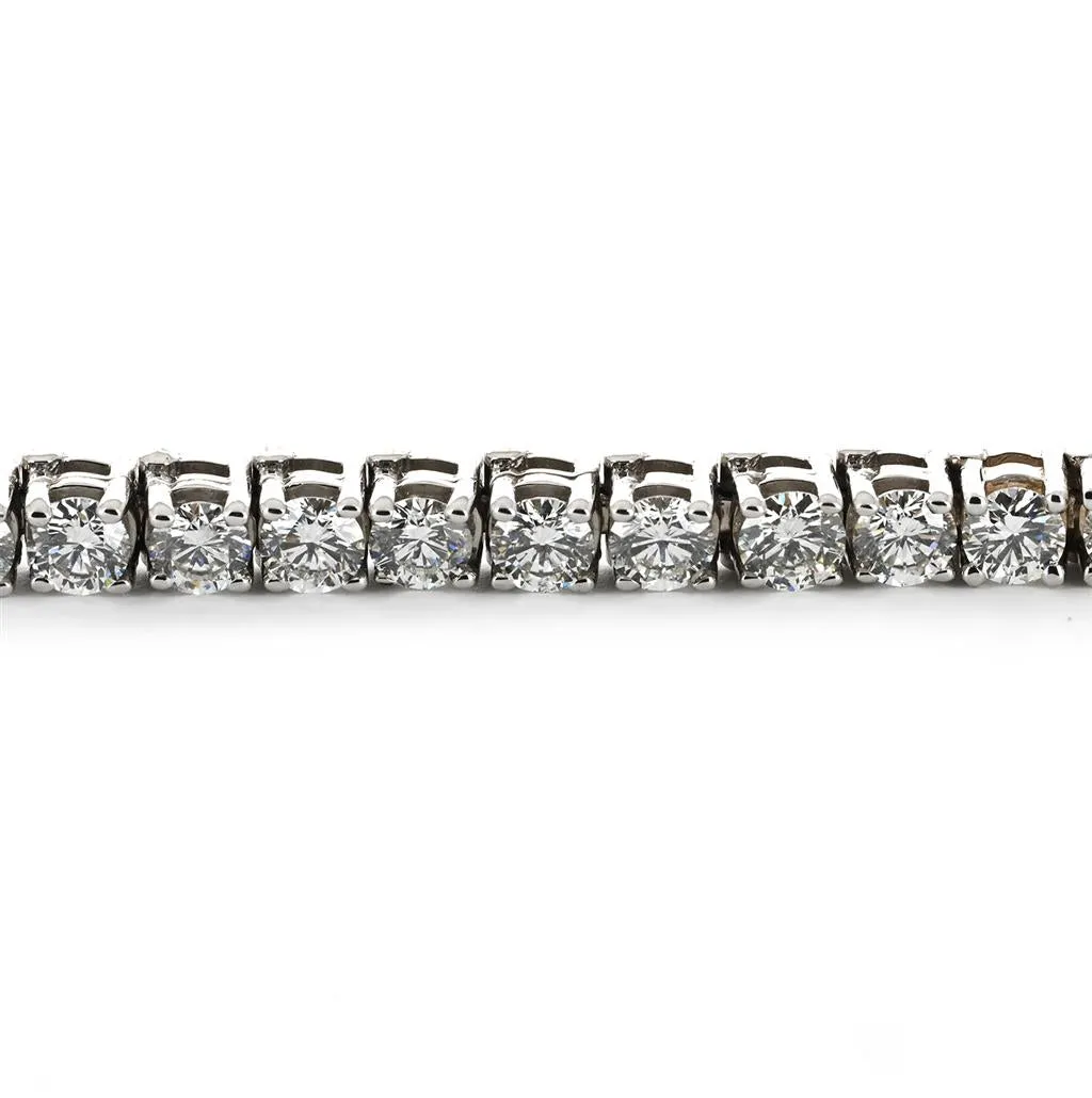 9.79CTW Round Diamond Tennis Bracelet- White Gold