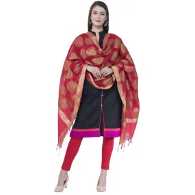 A R Silk Red Color Vns Big Gola Dupattas and Chunnis