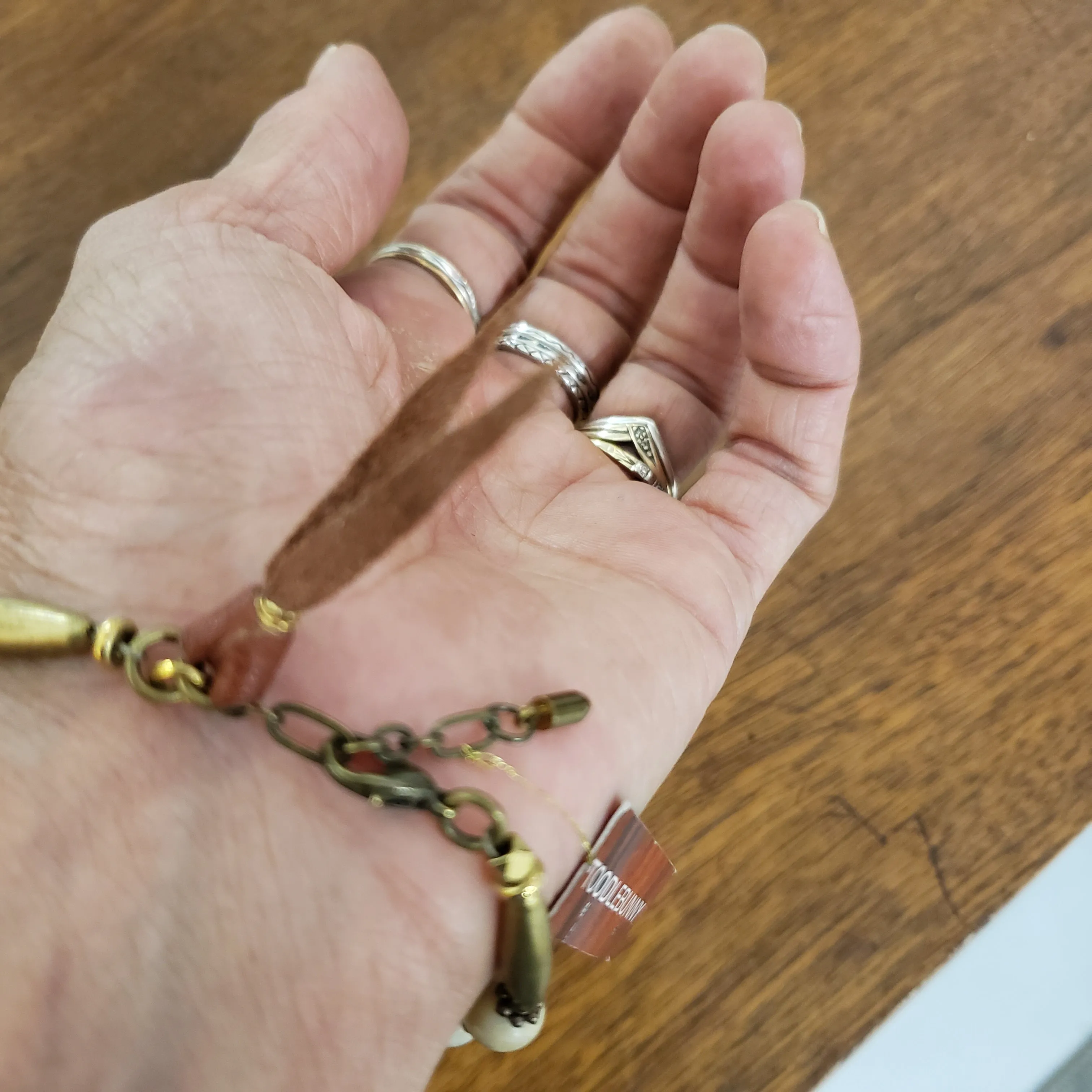 African Brass and Stone Bracelet