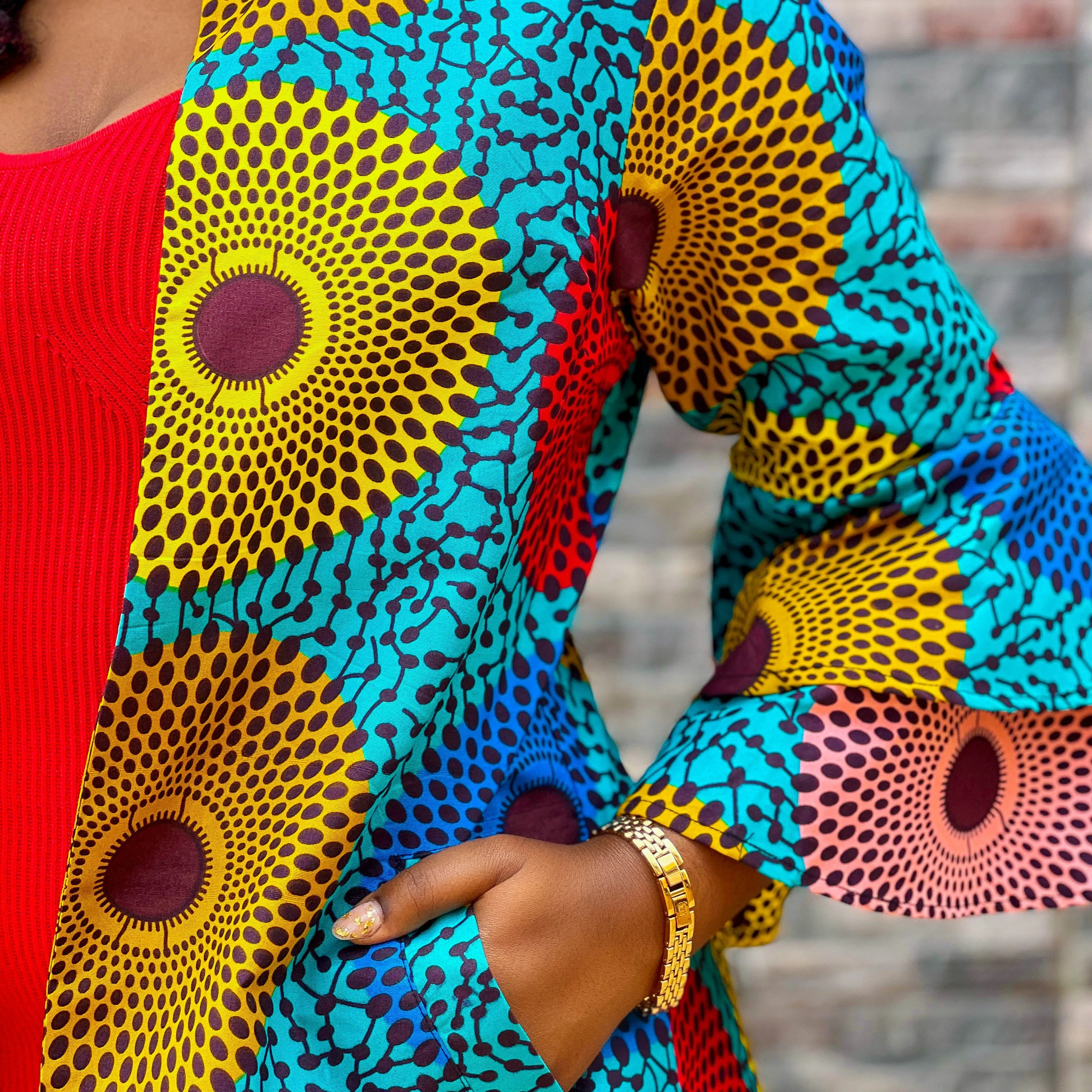 African Midi Jacket Ankara Print For Women