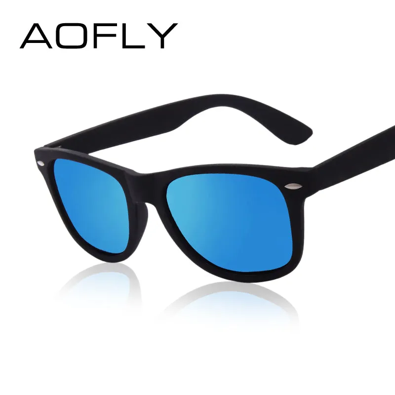 AOFLY Fashion Sunglasses Men Polarized Sunglasses Men Driving Mirrors Coating Points Black Frame Eyewear Male Sun Glasses UV400