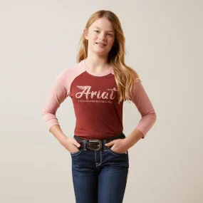 Ariat Girls Go Ariat Tee Fired Brick