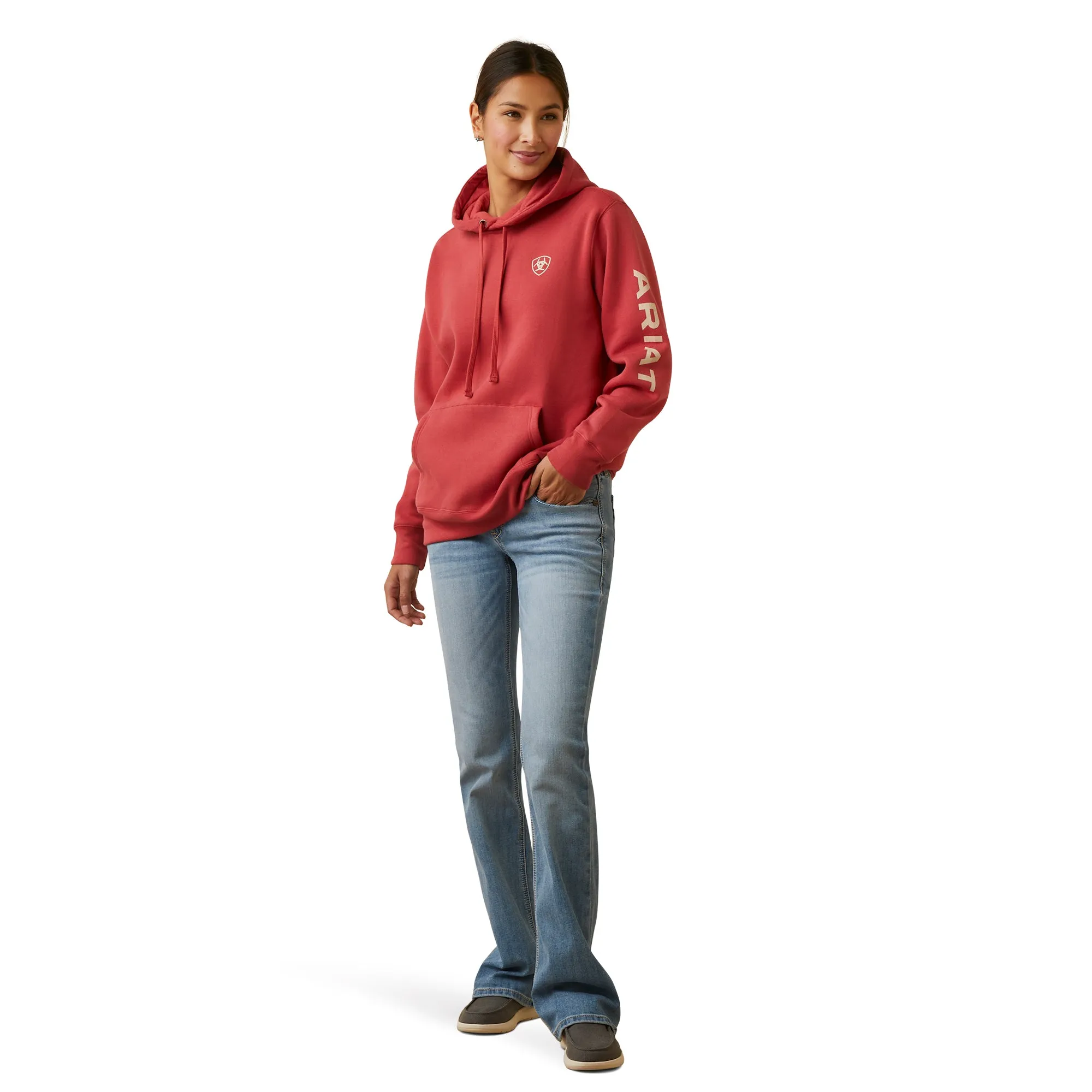 Ariat Ladies Logo Printed Cardinal Red Hoodie 10046164