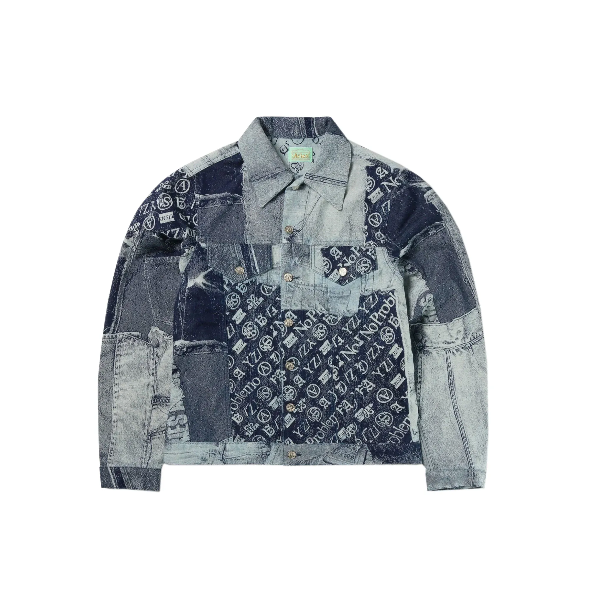 Aries Mens Patchwork Jacquard Trucker Jacket