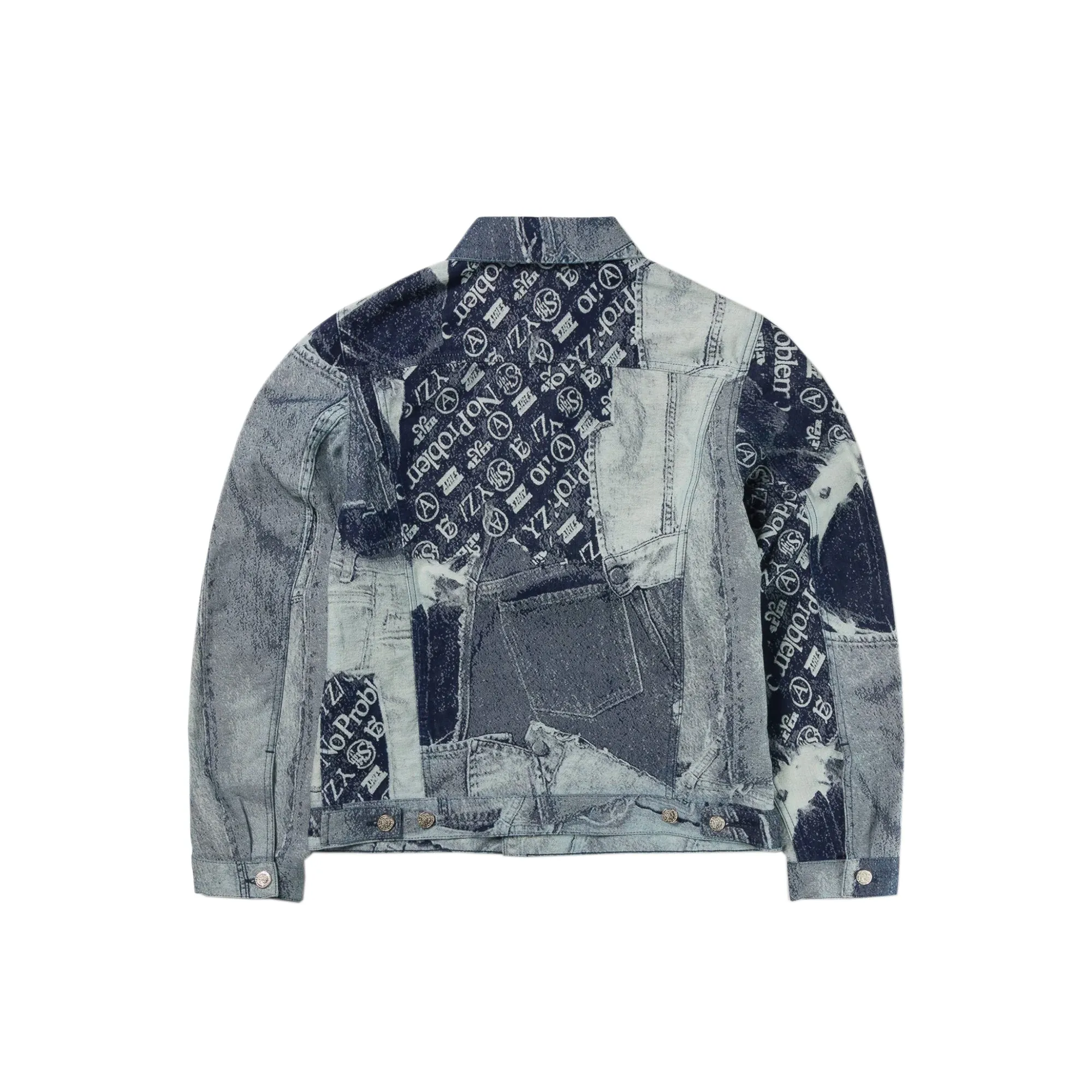 Aries Mens Patchwork Jacquard Trucker Jacket