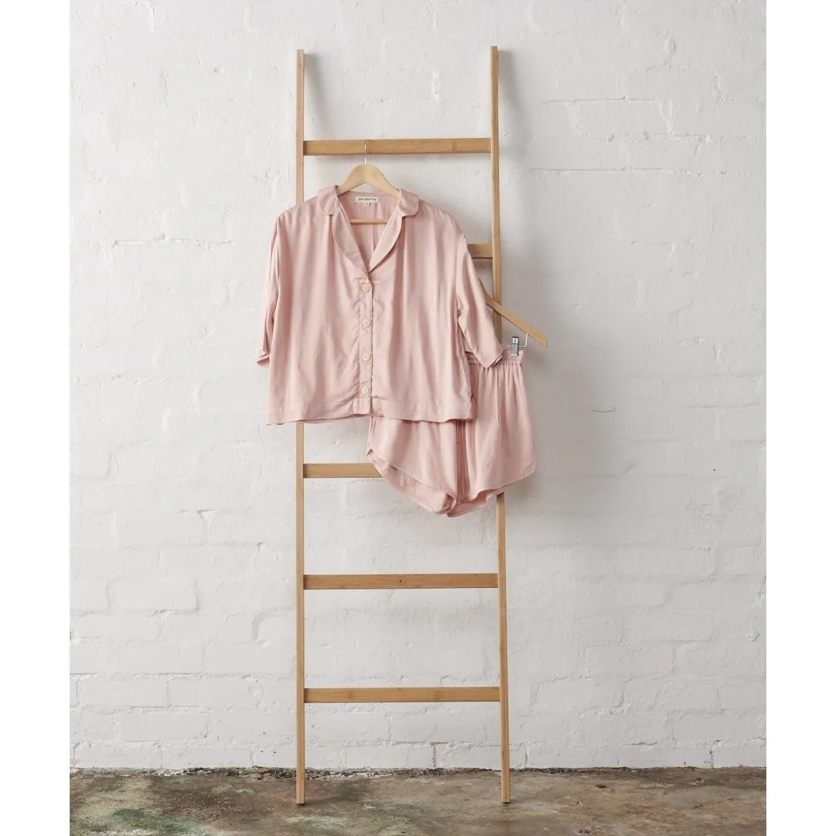 Bamboo Pyjamas - Crop Button Up   Short PJ Set in Pink