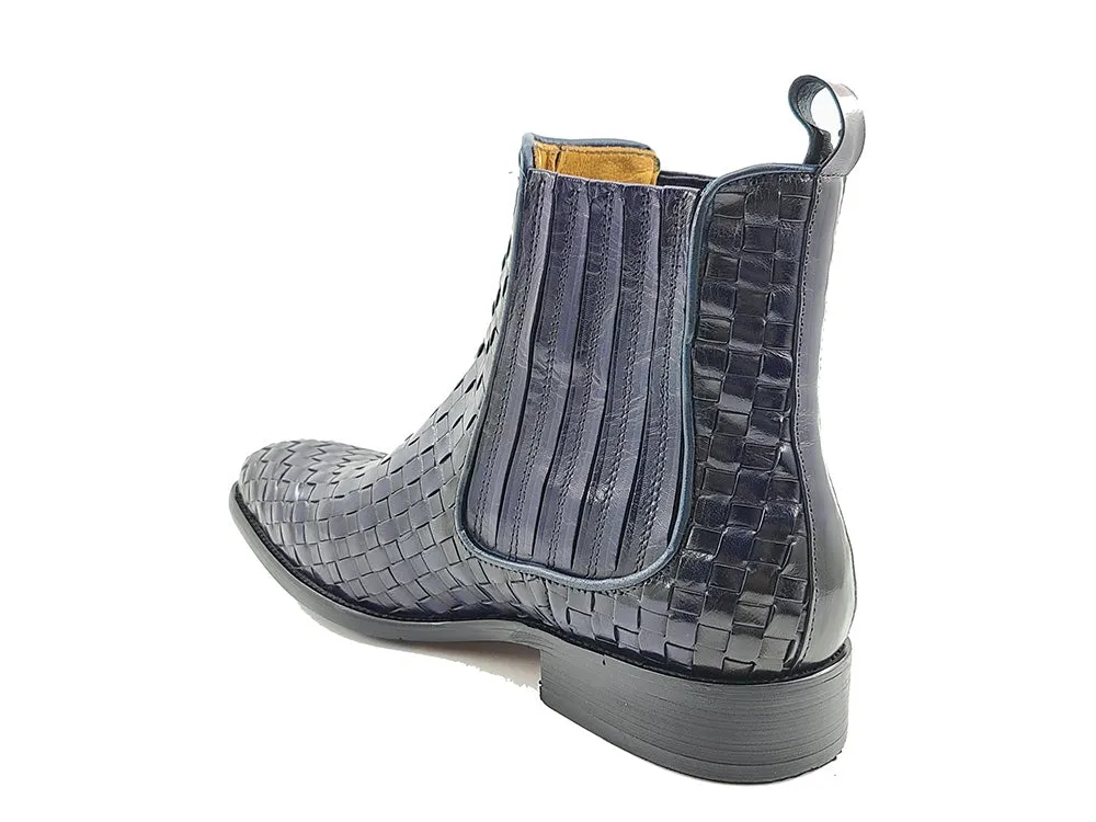 Basket Weave Leather Chelsea Boot