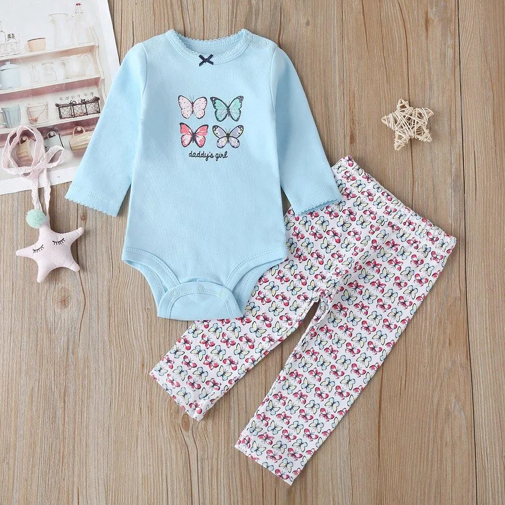 Beautiful Butterfly Romper Set For Your Baby Girl - 2 Piece