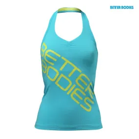 Better Bodies Halterneck Tank - Aqua Blue