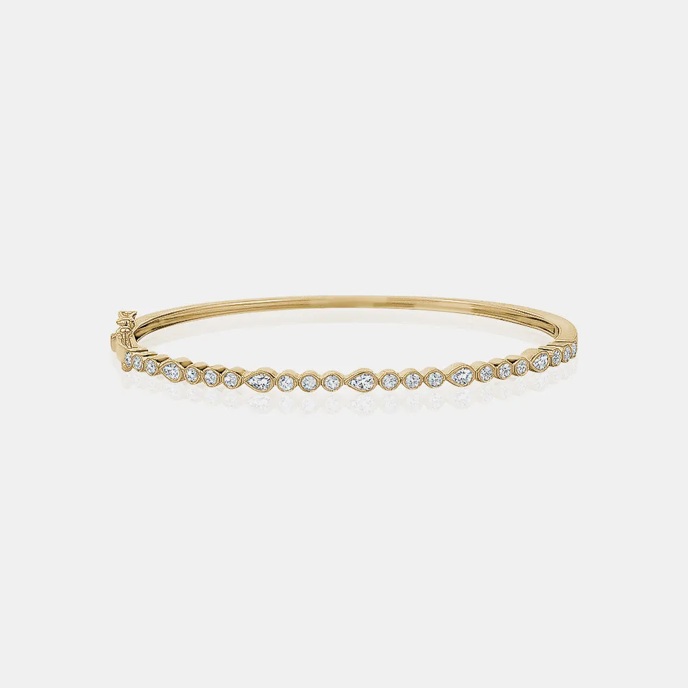 Bezel Set Diamond Bangle