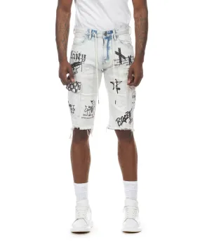 Big and Tall Doodle Cargo Utility Shorts - Rivington Blue