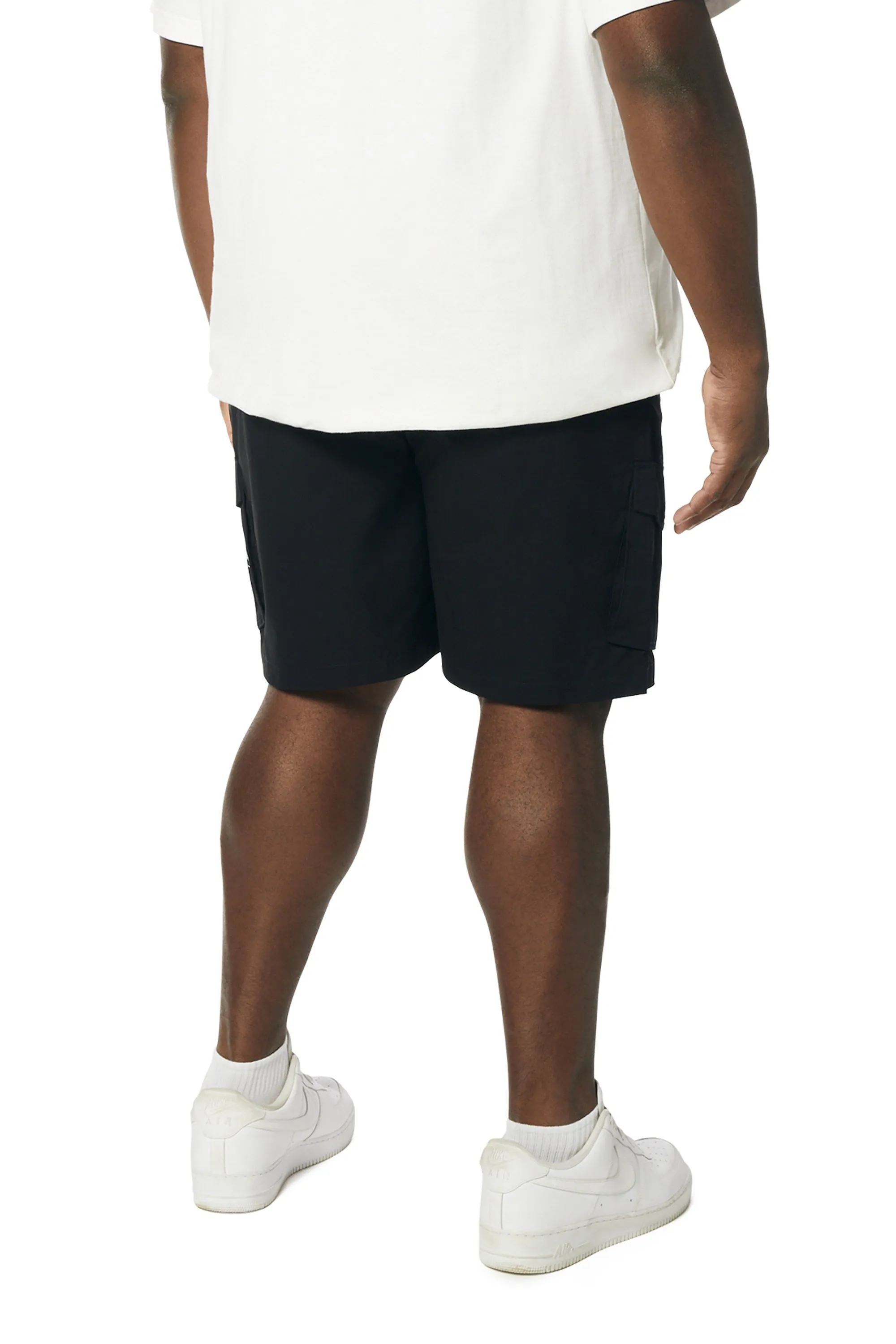 Big and Tall - Graphic Polished Twill Shorts - Black