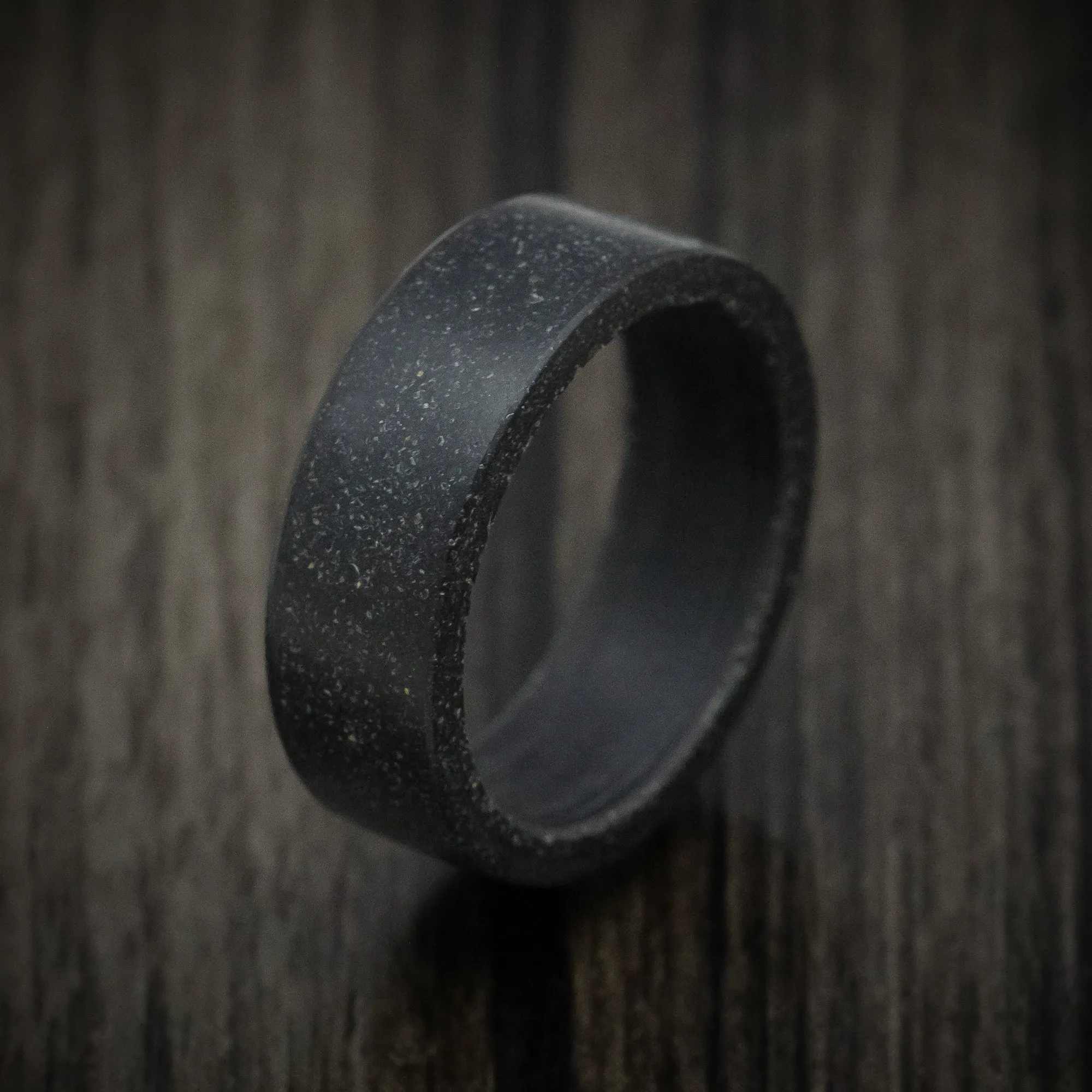 Black Concrete Men's Ring Custom Made Band