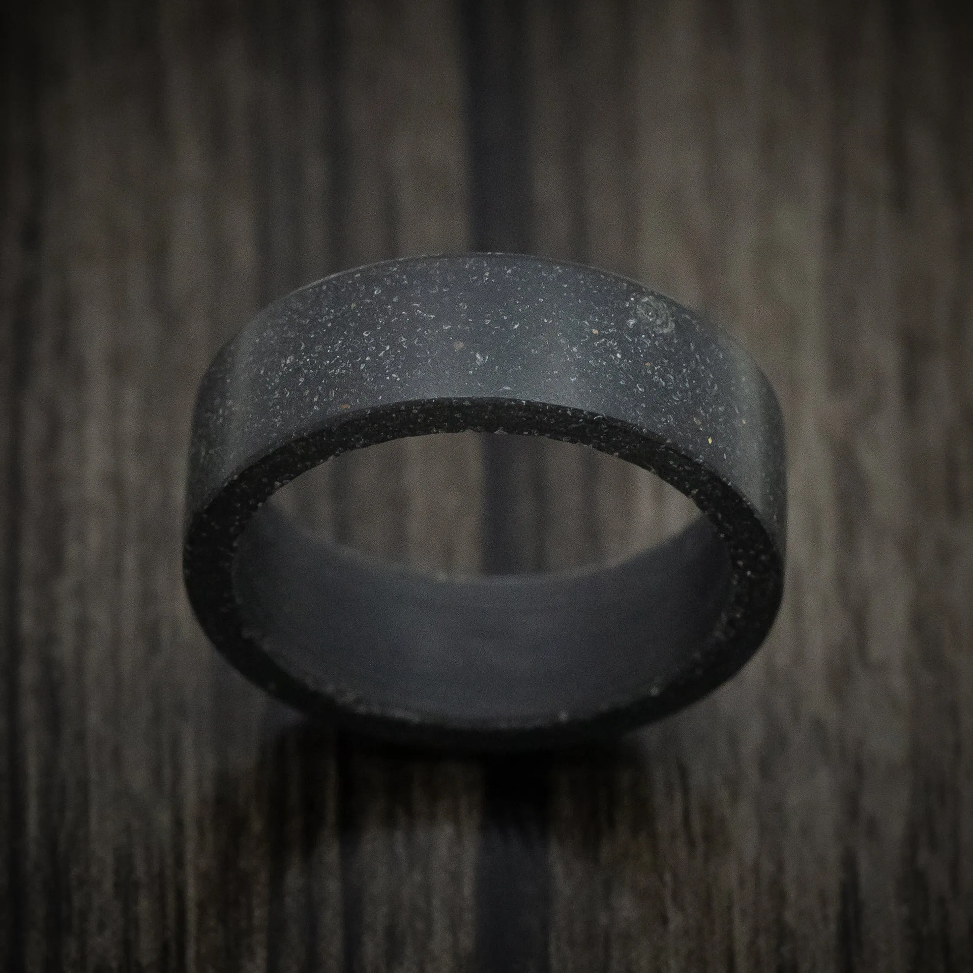 Black Concrete Men's Ring Custom Made Band