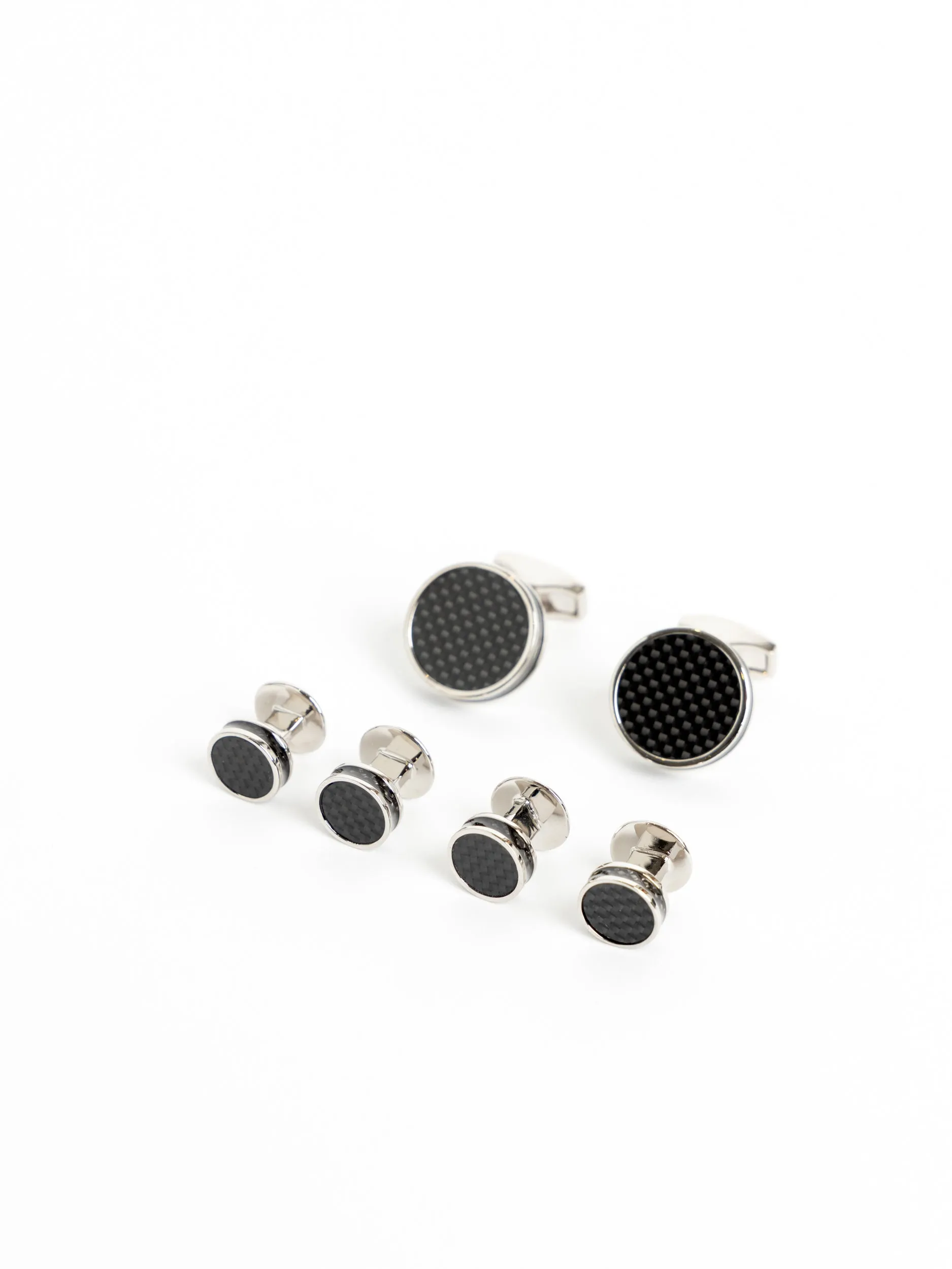 Black Palladium-Plated Disc Stud Set