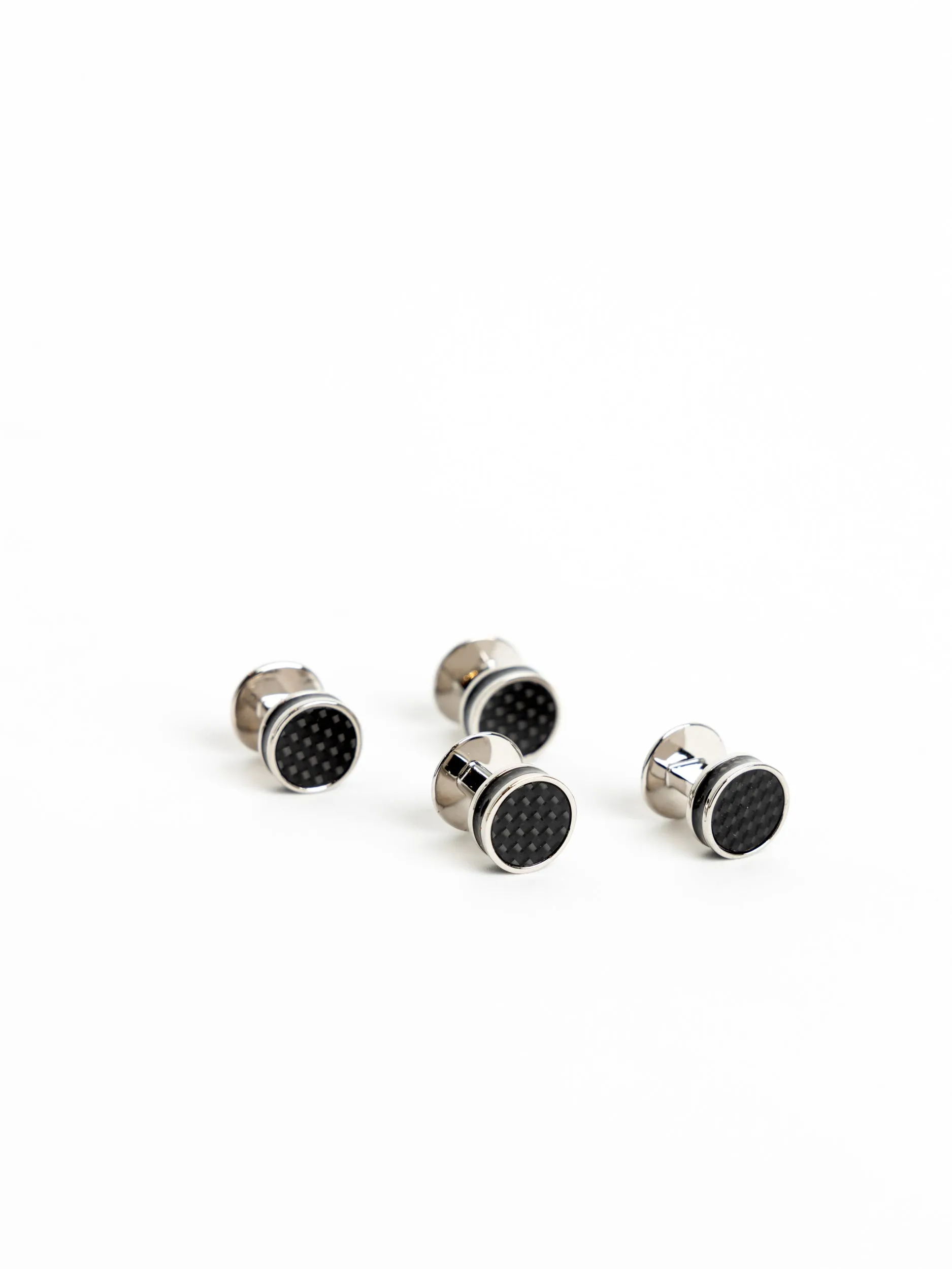 Black Palladium-Plated Disc Stud Set