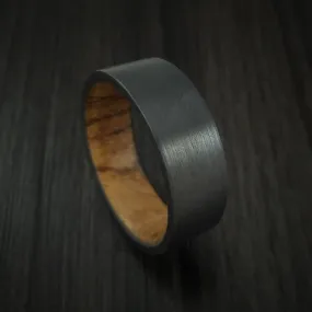 Black Titanium and Hardwood Sleeve Men's Ring Custom Made