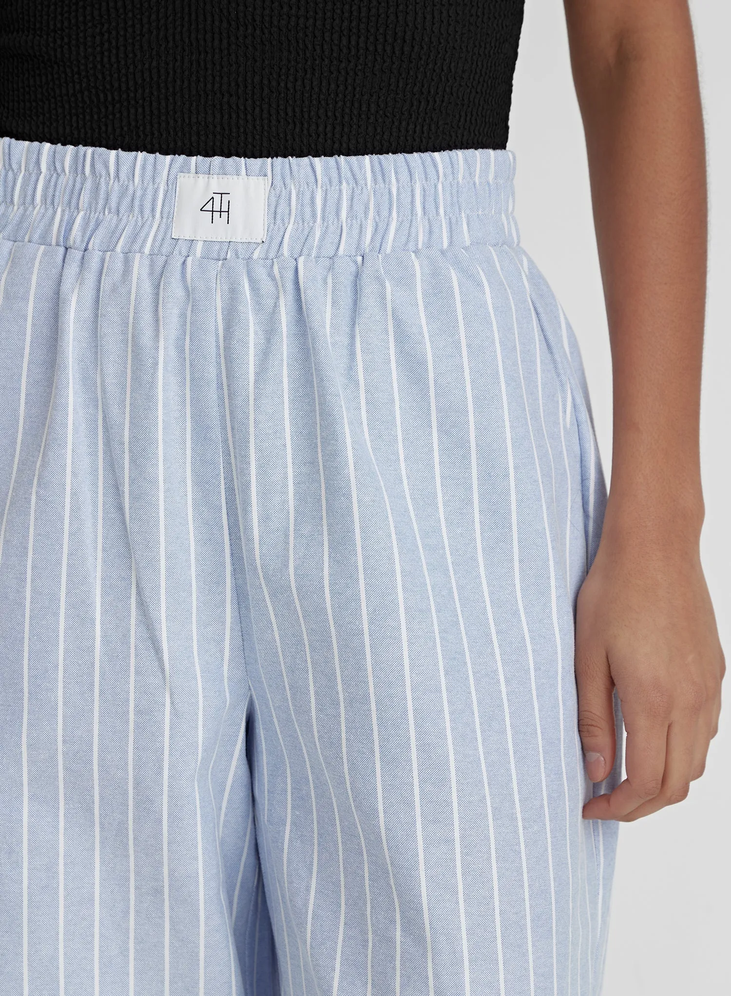 Blue And White Striped Relaxed Trouser- Delphi