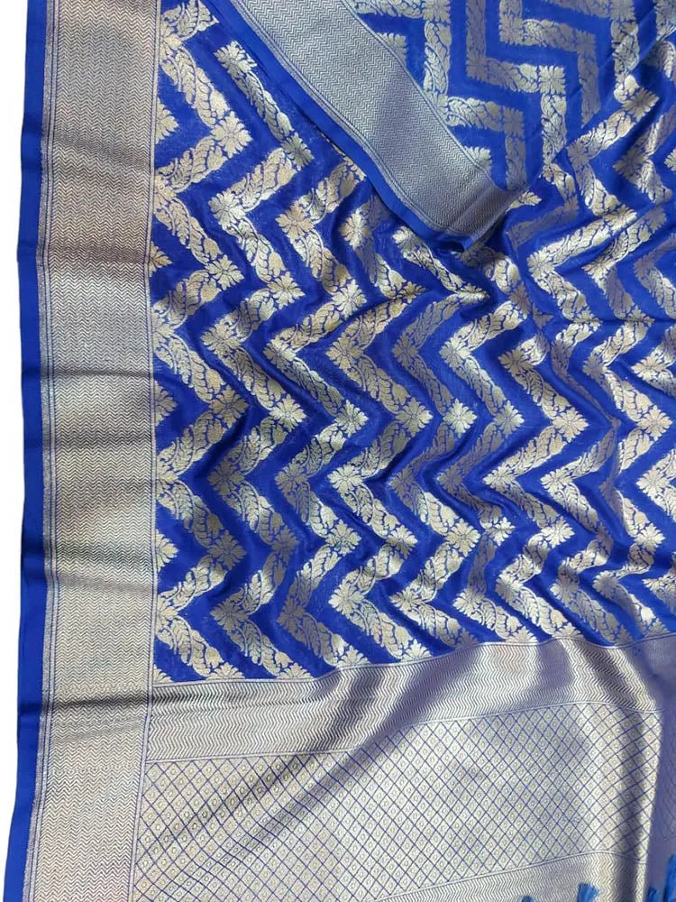 Blue Banarasi Silk Dupatta