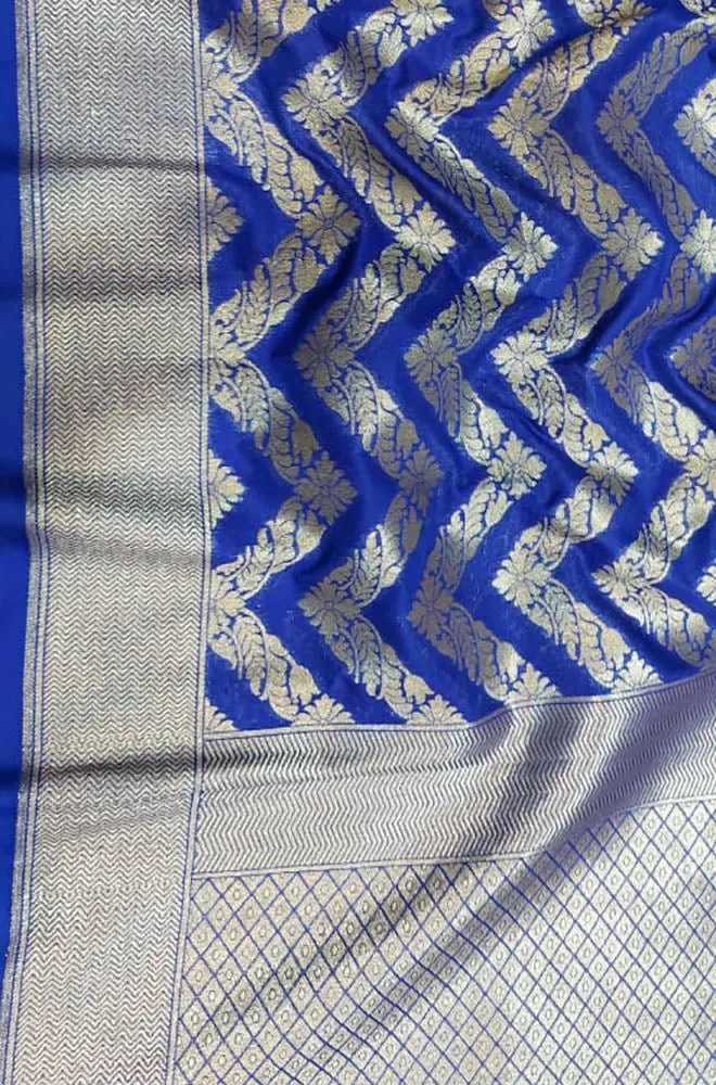 Blue Banarasi Silk Dupatta